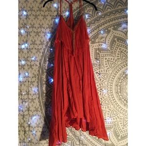 Free People Coral/Peach flowy dress